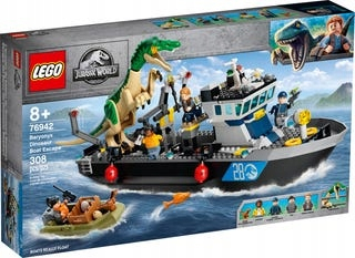 Stavebnica - Lego Jurassic World lodí a Dinosaur