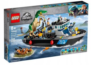 Stavebnica - LEGO Jurassic 76942 Baryonyx a únik lodí