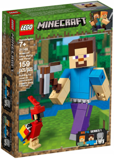 Minecraft  - LEGO Minecraft 21148 Veľké Steve figúrka s papagájom