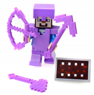 Minecraft - Lego Minecraft Steve figúrka Armor Full Enchanted