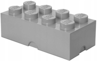 Stavebnica - LEGO BRICK 8 KRABICE SIVÁ VEĽKÁ