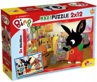 Zajačik Bing - Lisciani puzzle Bing 2x12 prvky v škole