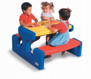 Detský stolík, stolička - LITTLE TIKES Veľký piknikový stôl Table Blue 4668