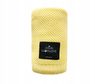 Prikrývka, prehozy na posteľ - Lullalove bambusová prikrývka tkaná 80 x 100 citrón