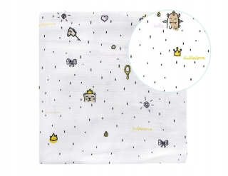 Prikrývka, prehozy na posteľ - Lullalove Musinowe Swaddle 100x100 cm princezná