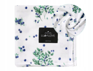 Prikrývka, prehozy na posteľ - Lullalove Musinowe Swaddle 100x100 cm Bobule