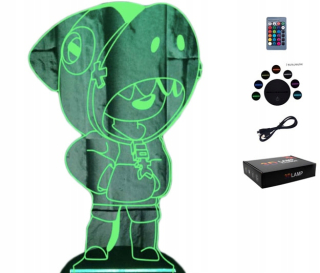 Brawl stars - 3D LED lampa Hologram Brawl Stars Leon Crow Kruk