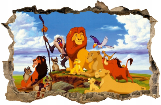 Samolepky do detskej izby - Nálepka na leví kráľ King Lion Lion 80x52 #113