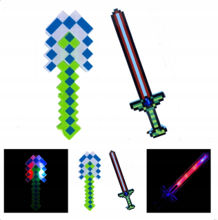 Lopata + Sword Zbrane Minecraft LED Sound Set