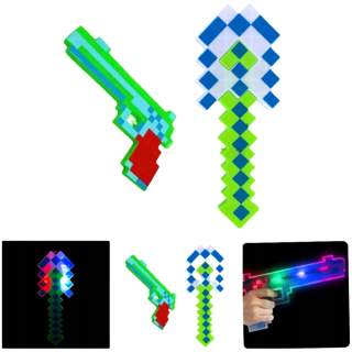 Lopata + Pištoľ MINECRAFT ZBRAŇ SOUND LED SET