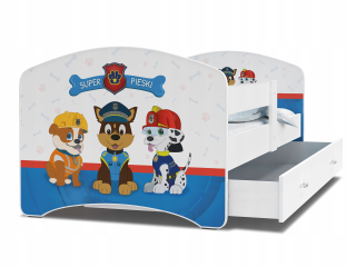 Paw Patrol - Typ postele 160x80 + zásuvka + matrace + grafika