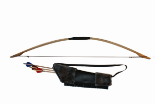 Drevený lúk 105 cm tulec fur 3 výstrely
