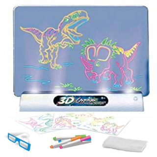 Kúzlo 3D doska kreslenie detí LED okuliare
