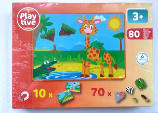Magnetická skladačka puzzle 3+ zvieratá