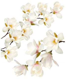 Destké samolepky - Nálepky na stenu s bielymi kvetmi Magnolia 120x100 cm
