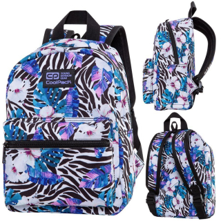 Školská taška, batoh - Malé mládežnícky backpack Školské mestské kvety 16l