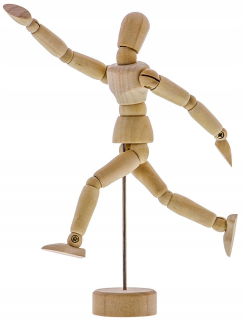 Mannekýn Drevený model pre kreslenie decoupage 30