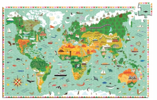 Puzzle MAPA SVETA pozorovania 200 ks. DJECO 6+