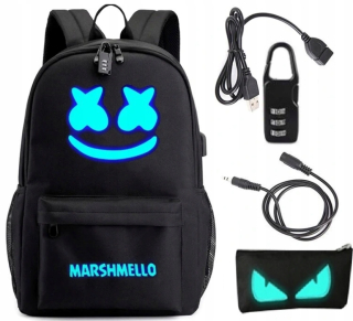Školský batoh - Marshmello batohy žiariaca škola USB School