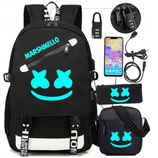 Školský batoh - MARSHMELLO SHINKING SCHOOL BATOH USB CROSSBODY