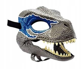 Postavička - 3d Jurská maska Dinosaur modrá