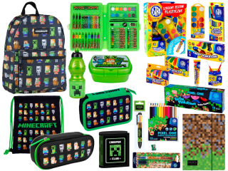 Školská taška - batoh, set, zostava - MEGA SCHOOL SET MINECRAFT ASTRA
