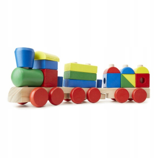 Melissa Doug Wooden Train frontu Building Blocks 10572