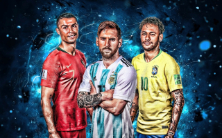 Samolepky do detskej izby - Messi Ronaldo Neymar Sticker - plagát 40 cm K243