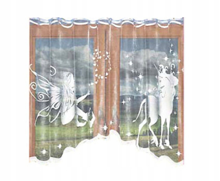 Detské záclony - Mg opona elfov Unicorn 250x120 White Jacquard BT