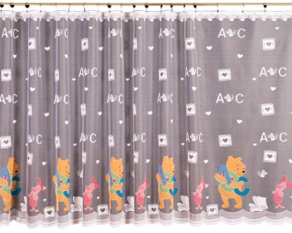 Detské záclony - Mg opona Kubuś Pú 190x160 Ready Tape żak