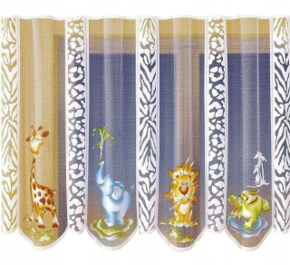 Detské záclony - Mg závesné zoologické zvieratá Kol 270x150 Ready Tape