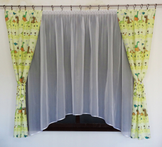 Detské záclony - Mg kpl curtain waal +záclony dinosaury žlté