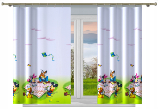 Detské závesy - Mg kpl curtain myš Mickey DA11 65x155 cm 2 ks