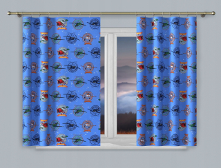 Detské závesy - Mg opona Disney Plany lietadlá pripravené 75x155 cm