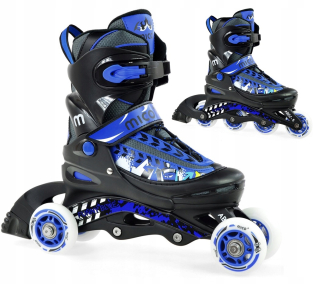 Detské kolieskové korčule - Mico Roller Roller Rollers. Nastaviteľné vtipné 30-33