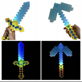 Sword + Kilof Kilof Weapon Minecraft LED zvuk