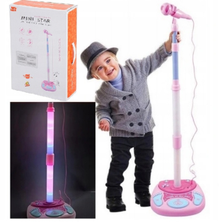 DETSKÝ MIKROFÓN S KARAOKE LED STOJANOM 852