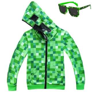 Minecraft  - Minecraft bavlnená mikina kapucňa + okuliare zadarmo