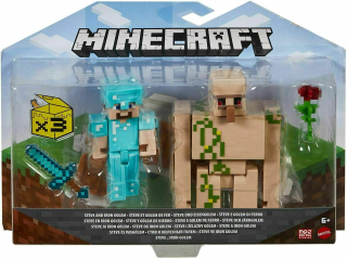 Postavička - Minecraft 2-Pak Figuríny Steve a Iron Golem