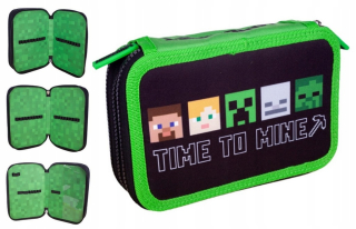 Minecraft School Cencil Case Triple Alex Steven