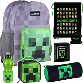 Školská taška, batoh - MINECRAFT BACKPACK PACKIL CASE WALLET WALLET BIDON