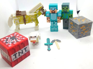 Minecraft - MINECRAFT SET Obrázku Horse TNT Steve 8 prvky