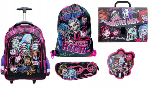 Školská taška, batoh - Monster High 5W1 Batoh na Trolley MH kolesá