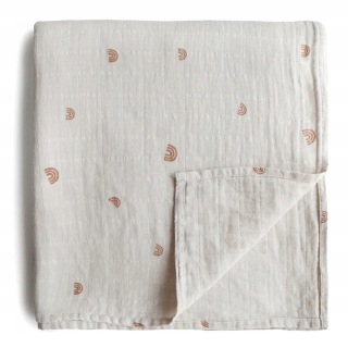 Prikrývka, prehozy na posteľ - MUSHIE DASKUNÁCH MUSLAN SWADDLE 120X120 Dúha