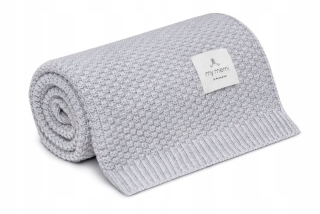Prikrývka, prehozy na posteľ - Moja memi prémiová prikrývka 100% merino šedá vlna šedá