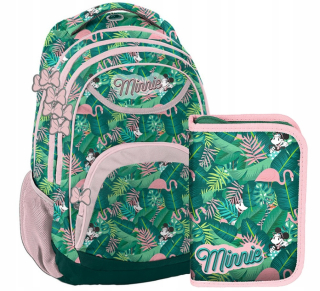 Školská taška - batoh, set, zostava - Myš Minnie School Backpack Flamingos Sada 1