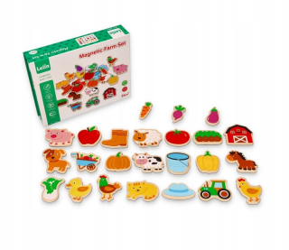 Magnetky - Drevené magnety farmy Pets Lelin 24 ks