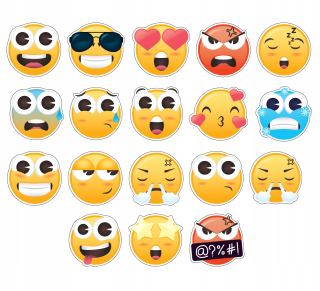 Magnetky - Magnety pre chladničku sada emodži čelí emóciám
