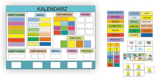 Magnetic vzdelávacie kalendár. Farba pre deti