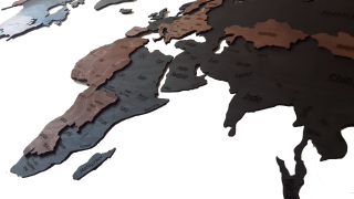 Šablóny na stenu - Mapa sveta pre stenu 16 mm drevo 200x100 dreva